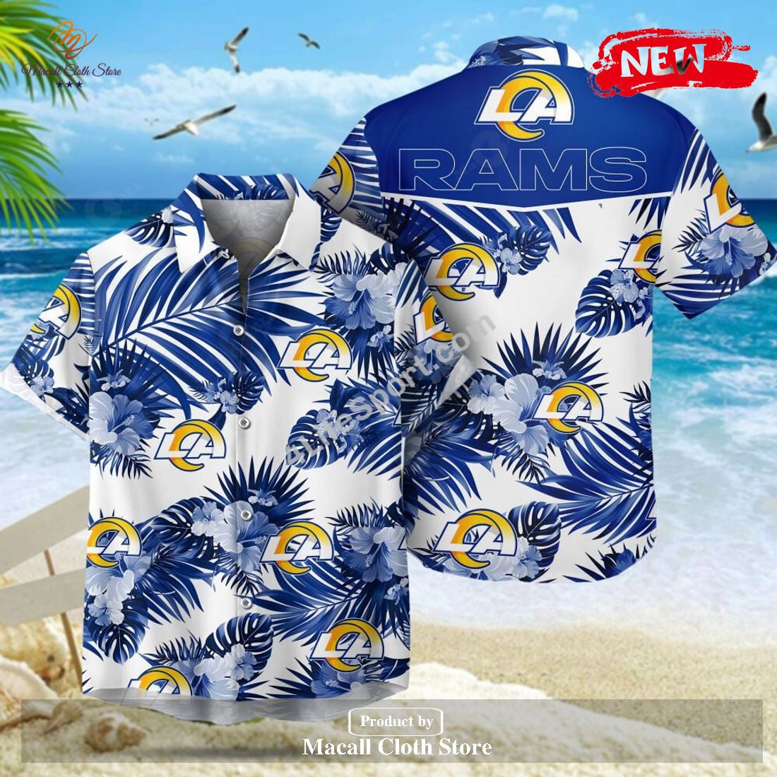 Los Angeles Rams Palm Trees Tropical Combo Hawaiian Shirt And Short