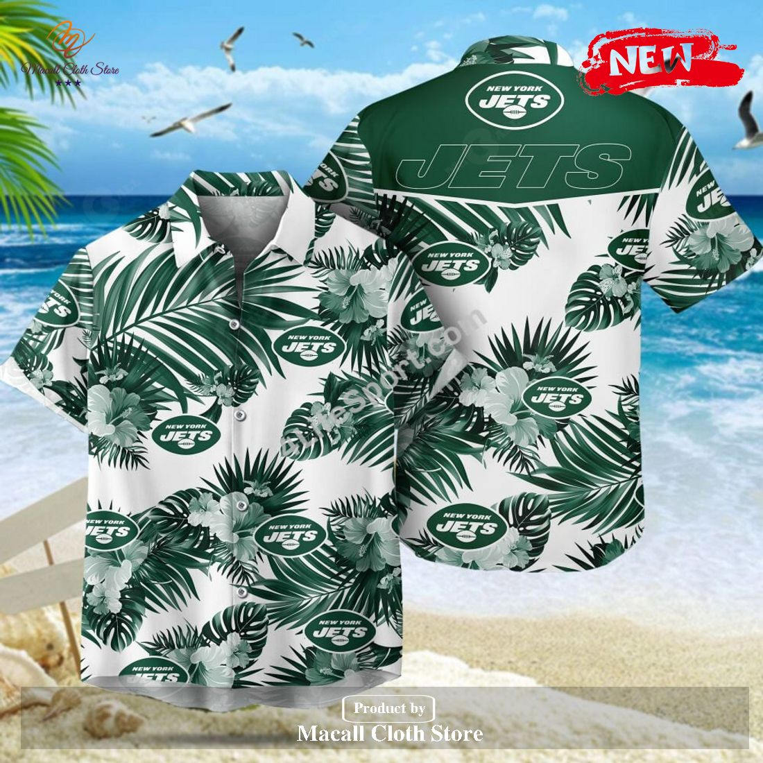 New York Jets NFL Team Logo Baby Yoda Hawaiian Shirt - Freedomdesign