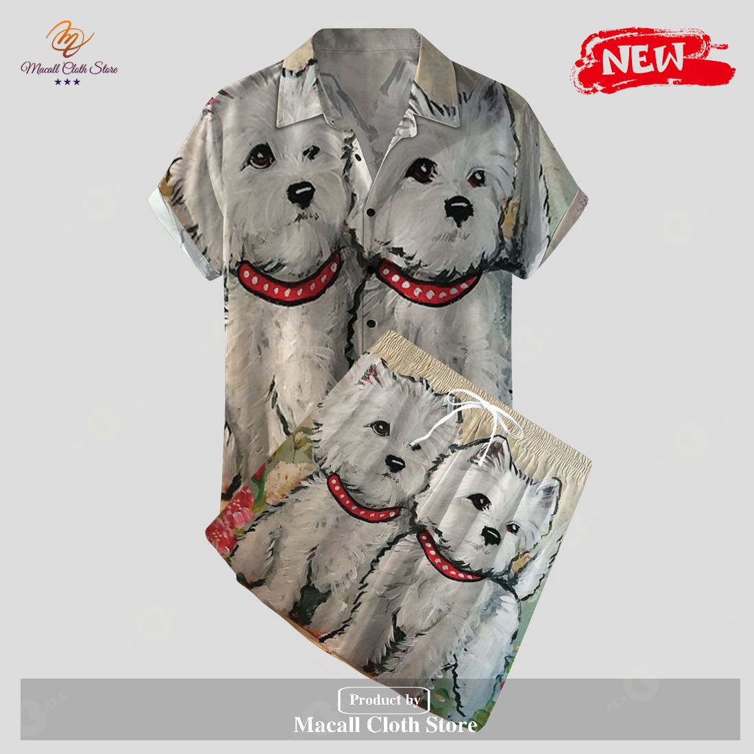 [NEW] West Highland White Terrier Gifts for West Highland White Terrier Hawaiian Shirt and Short