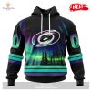 Personalized NHL Calgary Flames Special Design With Northern Lights Hoodie Sweatshirt 3D
