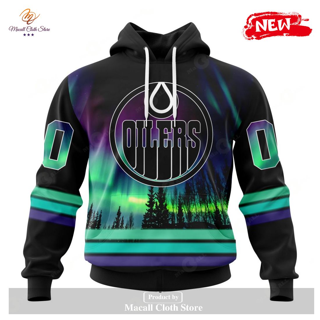 Personalized NHL Edmonton Oilers Special Design With Northern Lights Hoodie Sweatshirt 3D Personalized NHL Edmonton Oilers Special Design With Northern Lights Hoodie Sweatshirt 3D