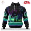 Personalized NHL New York Islanders Special Design With Northern Lights Hoodie Sweatshirt 3D