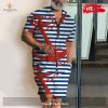 [NEW] AC DC Rock Band Tropical Coconut Tree Hot Summer Red Hawaiian Shirt and Short