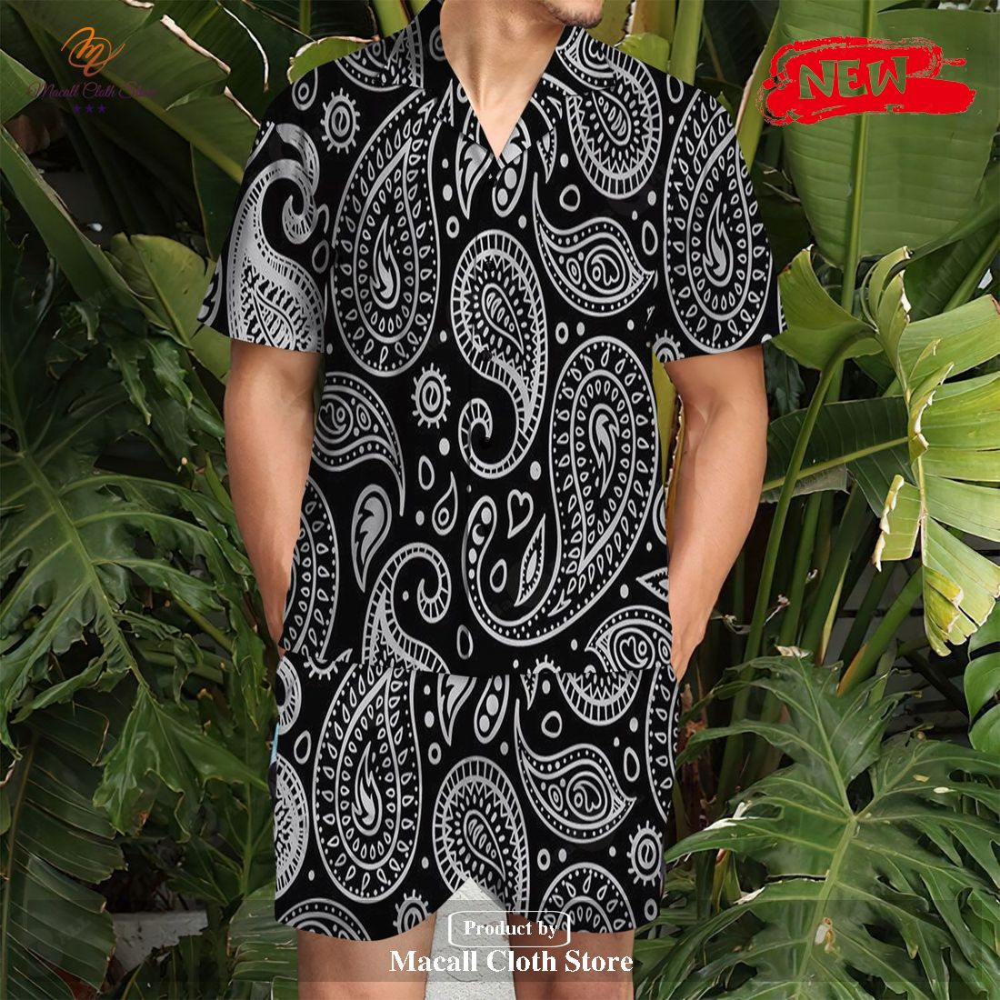 [NEW] Bohemian Tribal Elephant Revere Collar Shirt & Shorts Set Gifts for Bohemian Hawaiian Shirt and Short