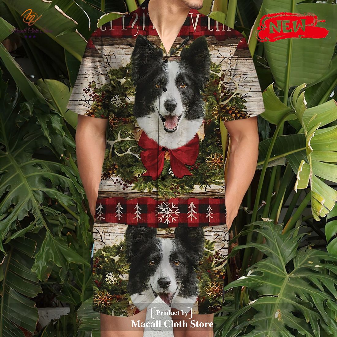 [NEW] Border Collie Focus Herding Agility Revere Collar Shirt & Shorts Set Gifts for Border Collie Hawaiian Shirt and Short