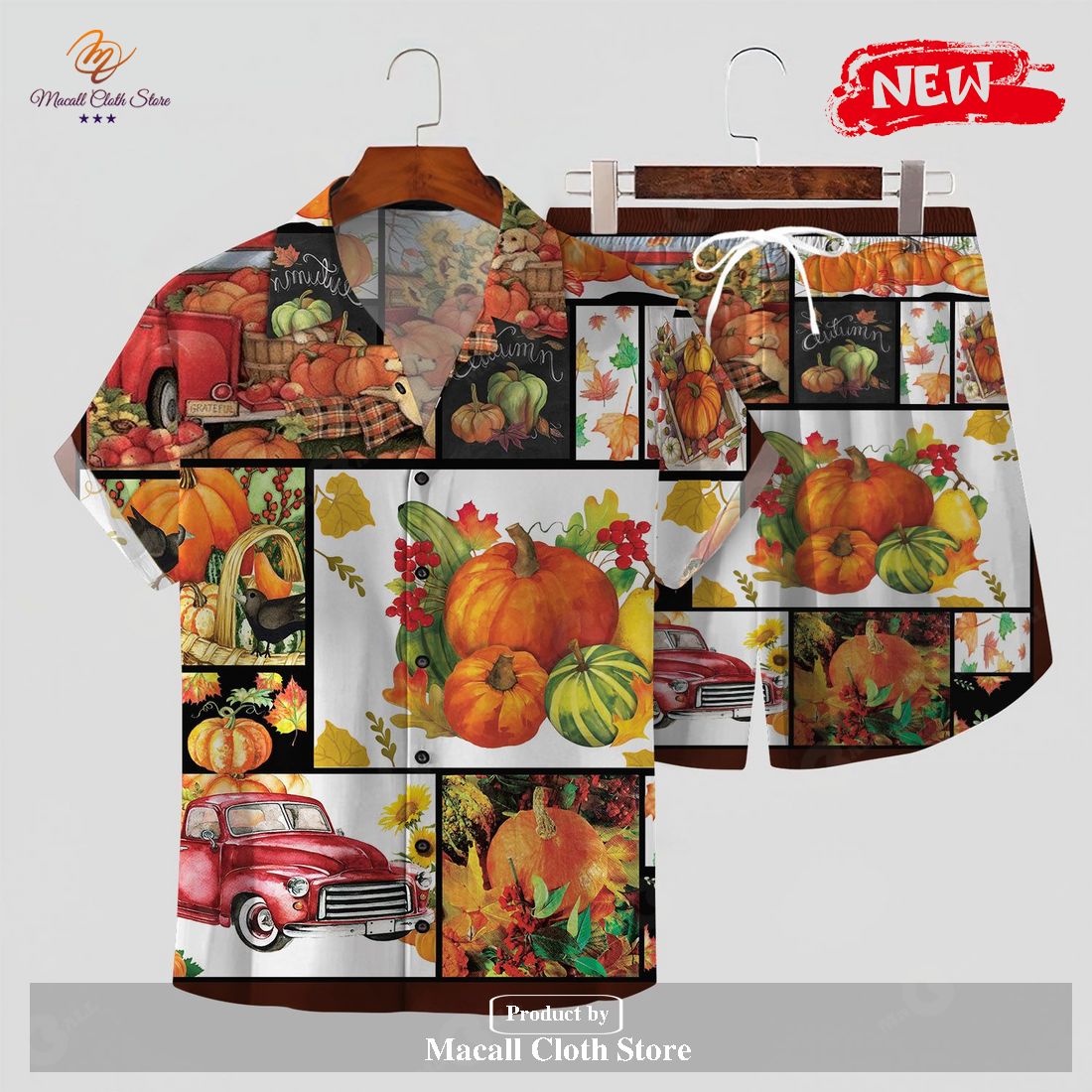 [NEW] Fall Season Revere Collar Fall Risk Casual Shirt Gifts for Fall Hawaiian Shirt and Short