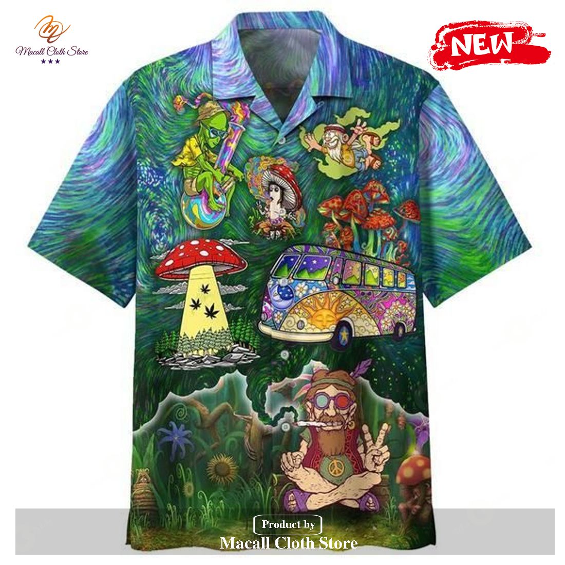 [NEW] Hippie All The Time Hot Casual For Men Women Hawaiian Shirt and Short