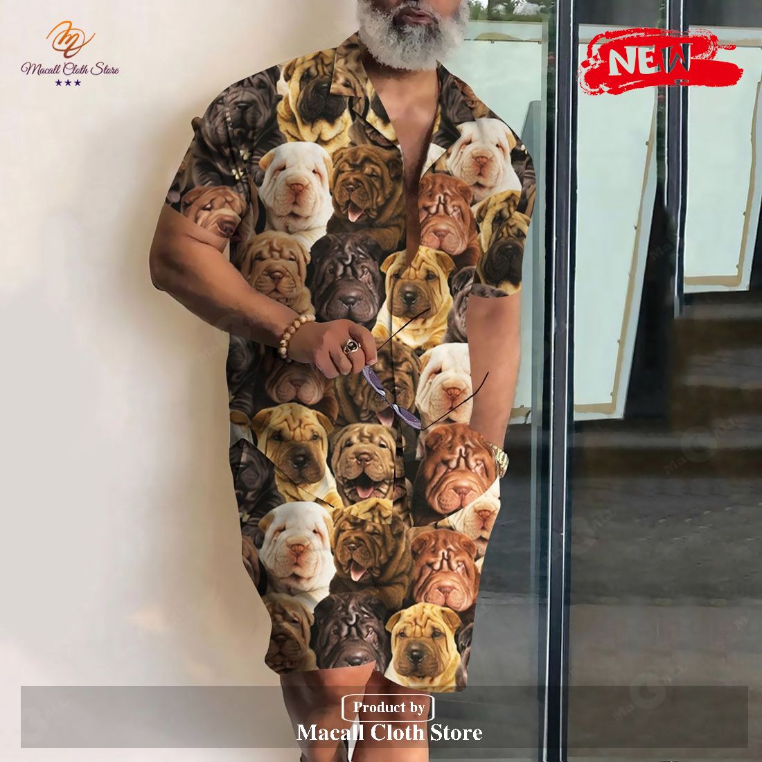 [NEW] Shar Pei Short Sleeve Casual Shirt Gifts for Shar Pei Hawaiian Shirt and Short