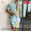 [NEW] AC DC Rock Band Tropical Coconut Tree Hot Summer Red Hawaiian Shirt and Short