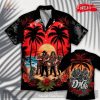 [NEW] ACDC Rock Band Beach Coconut Tree Button Hawaiian Shirt and Short