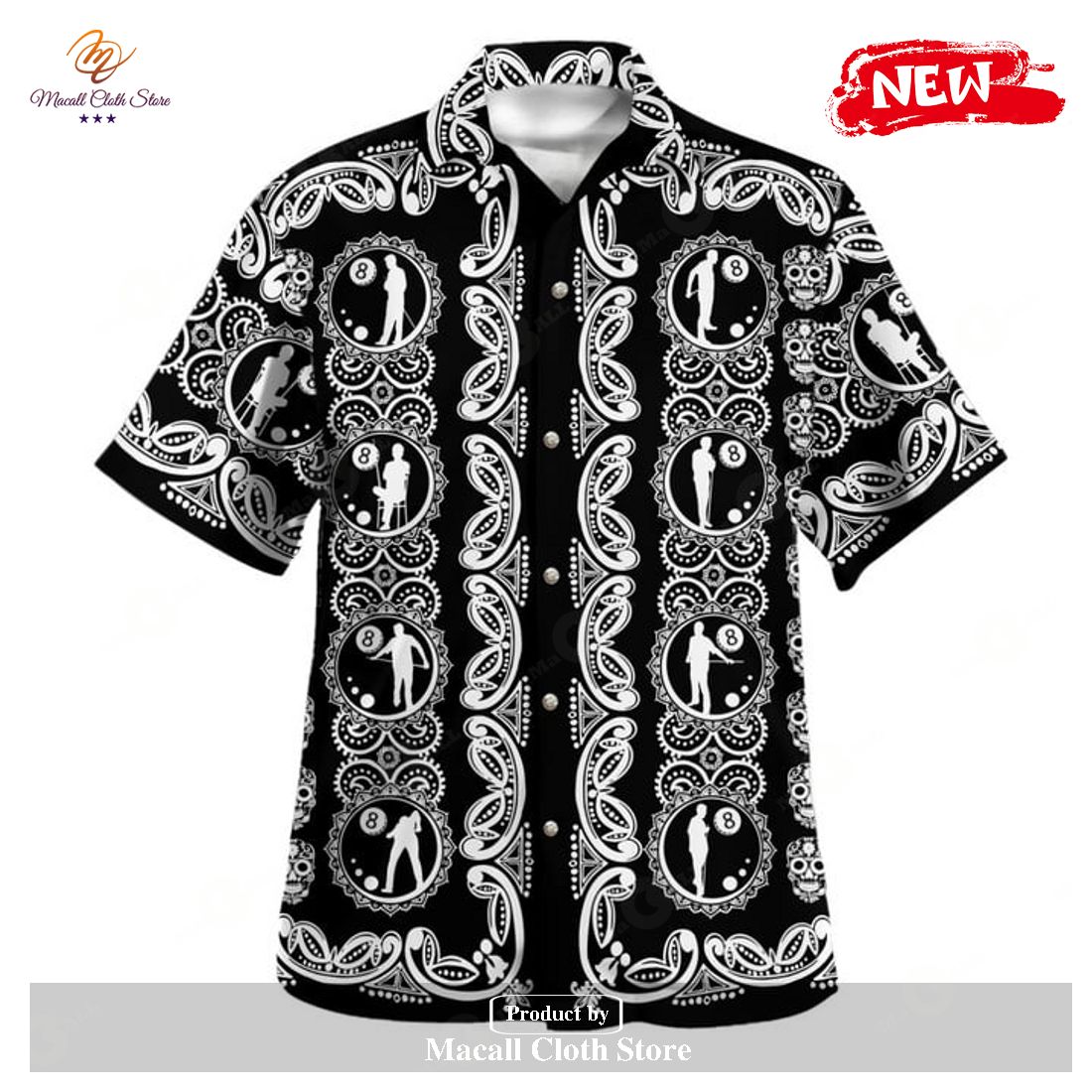 [NEW] Billiards Silhouette Luxury Design Button Hawaiian Shirt and ...