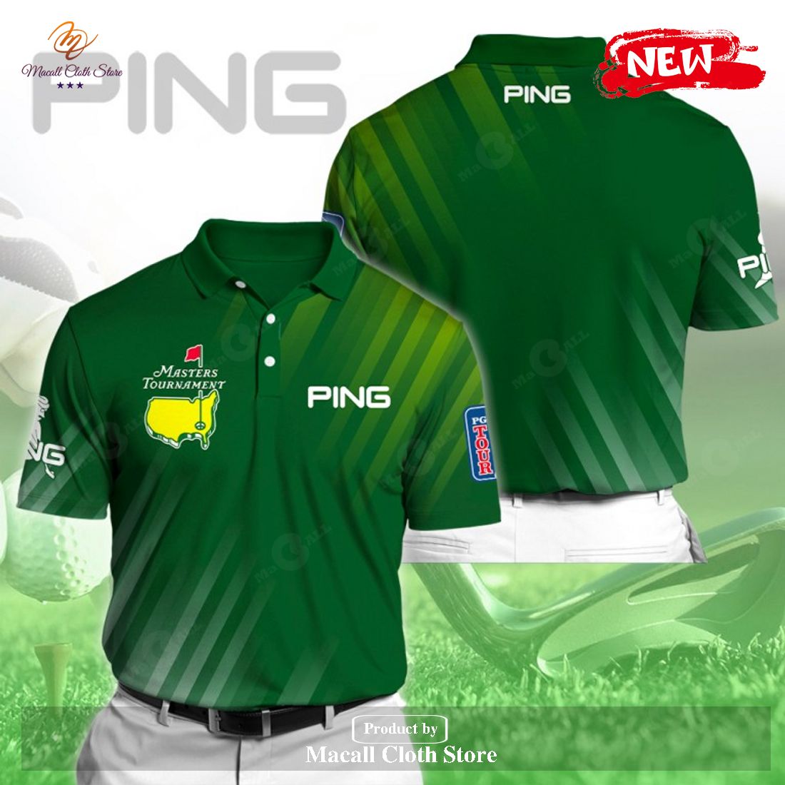 [NEW] Masters Tournament x PING Green Casual Shirt For Men Polo Shirt