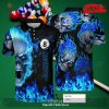 [NEW] PERSONALIZED FLAME SEAMLESS SKULL RIPPED BILLIARDS CUSTOM FOR MEN POLO SHIRT