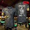 [NEW] TATTOO STYLE AMERICAN FLAG BILLIARDS BLACK AND WHITE FOR MEN POLO SHIRT