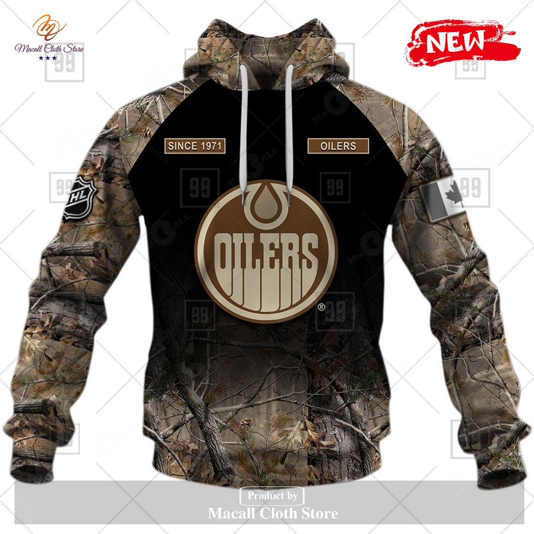 [NEW] Personalized NHL Edmonton Oilers Hunting Camouflage Design Hoodie Sweatshirt 3D
