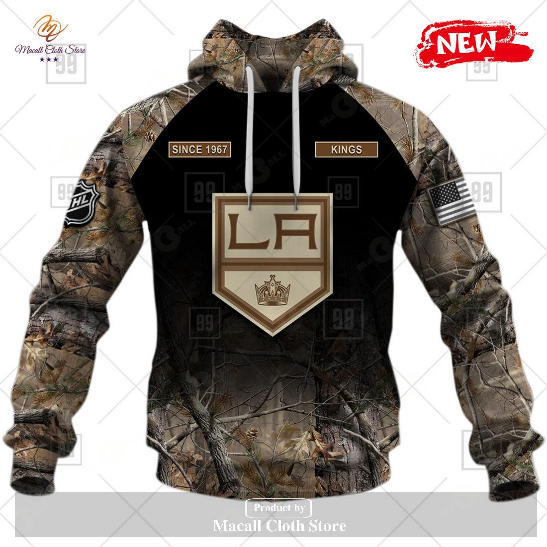 [NEW] Personalized NHL Los Angeles Kings Hunting Camouflage Design Hoodie Sweatshirt 3D