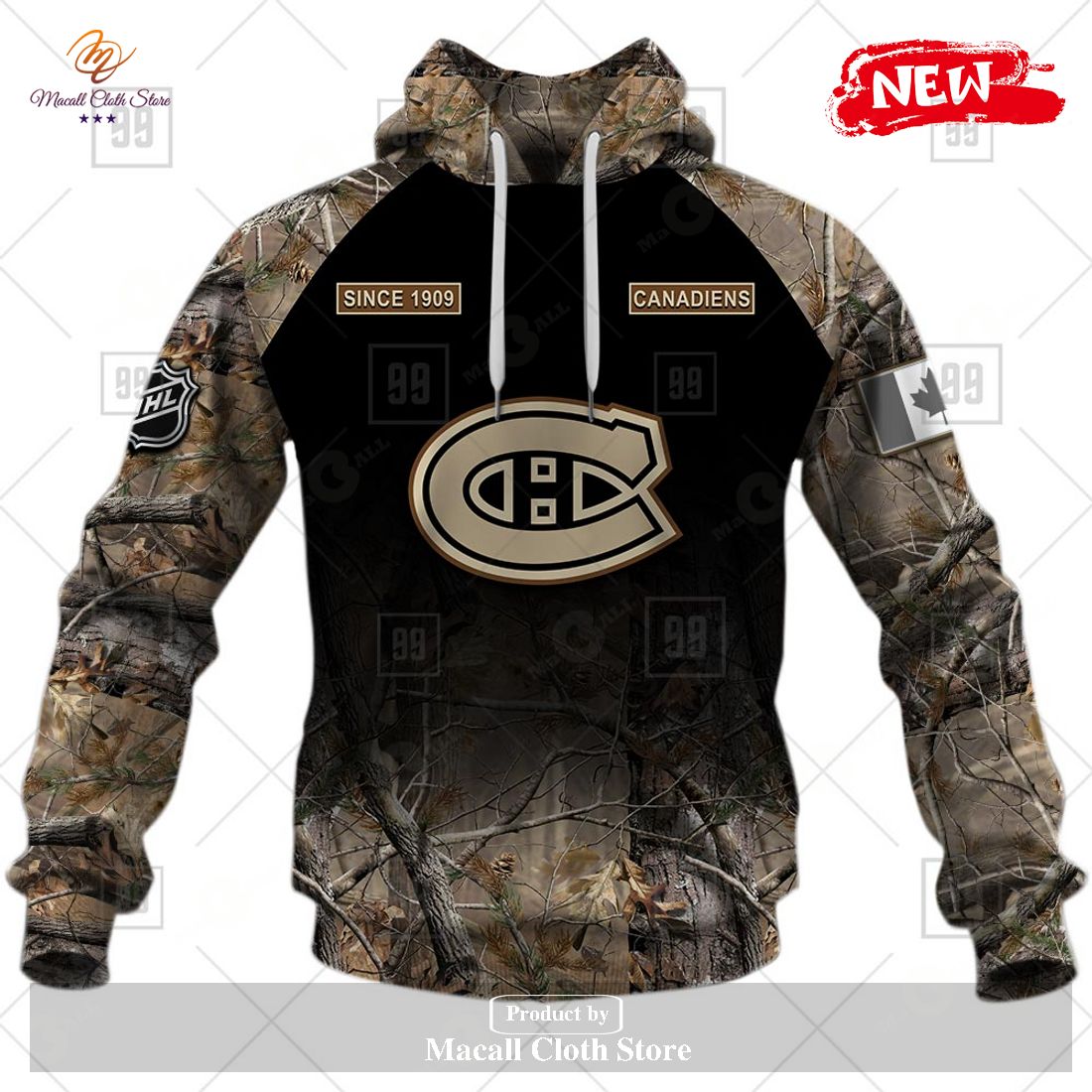 [NEW] Personalized NHL Montreal Canadiens Hunting Camouflage Design Hoodie Sweatshirt 3D