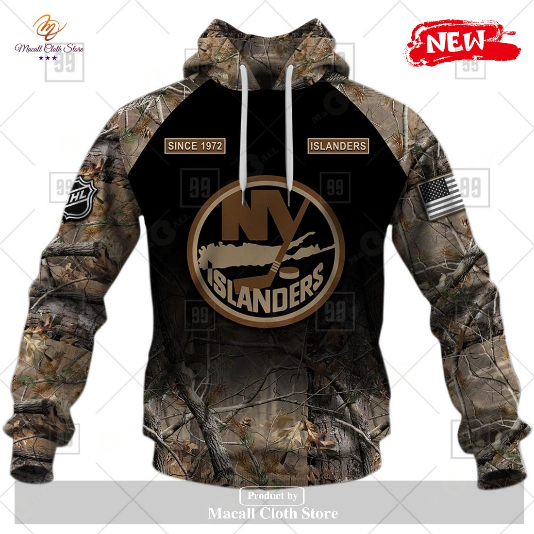 [NEW] Personalized NHL New York Islanders Hunting Camouflage Design Hoodie Sweatshirt 3D