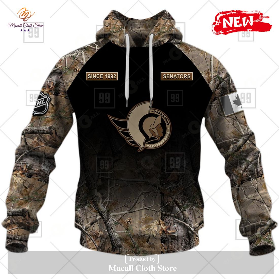[NEW] Personalized NHL Ottawa Senators Hunting Camouflage Design Hoodie Sweatshirt 3D