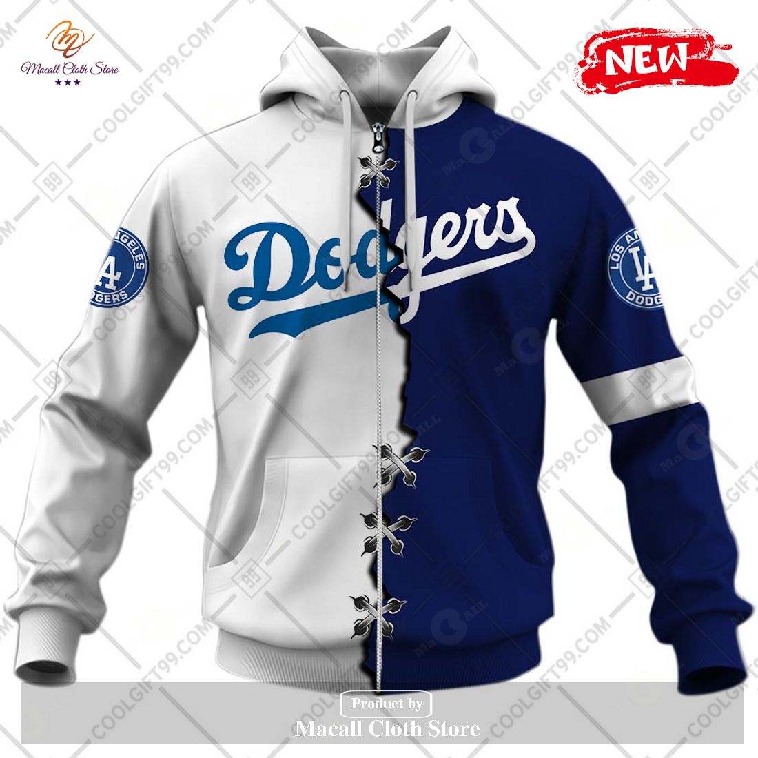 MLB Los Angeles Dodgers Camo 3D Hoodie - T-shirts Low Price