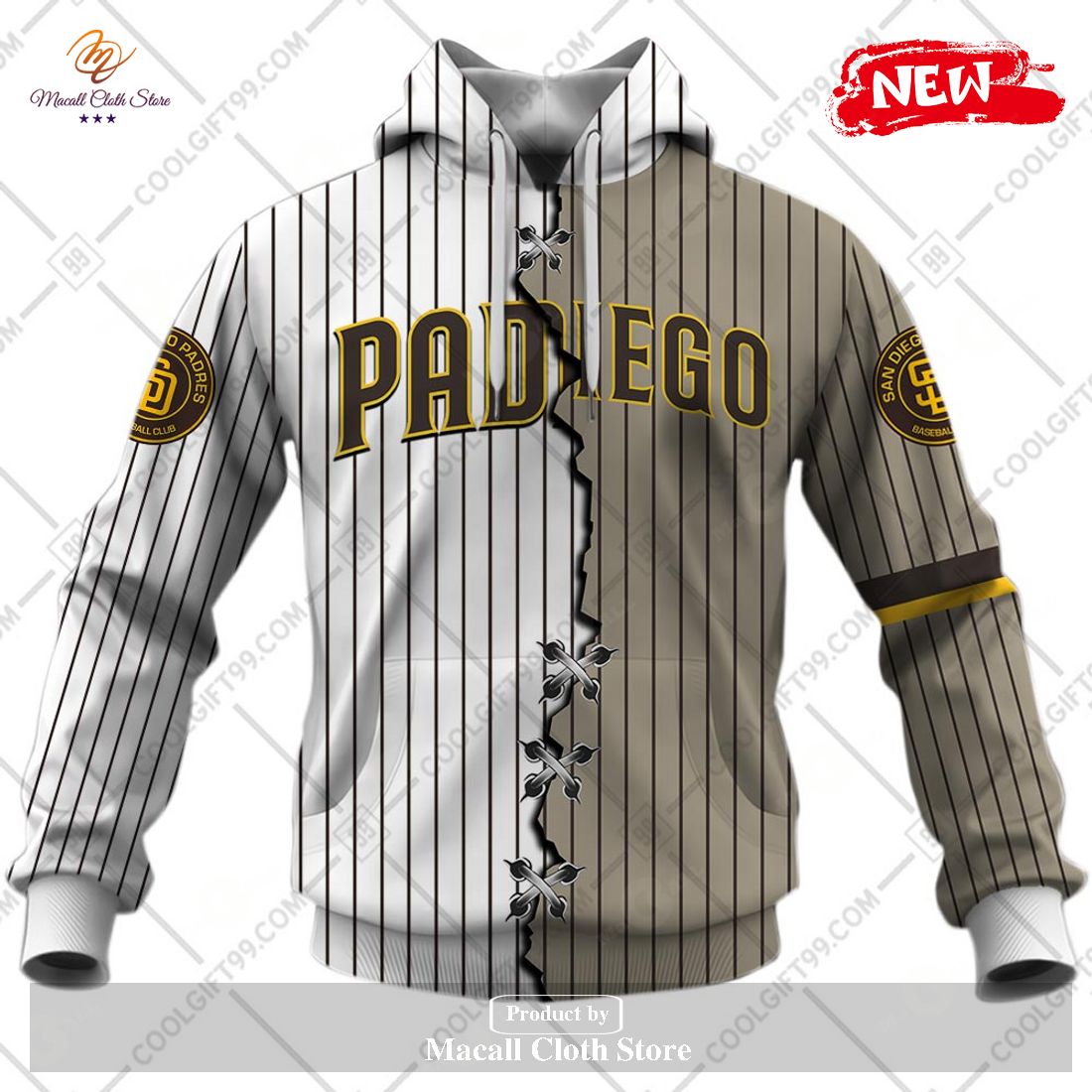 [NEW] Personalized MLB San Diego Padres Mix Jersey Design Hoodie Sweatshirt 3D