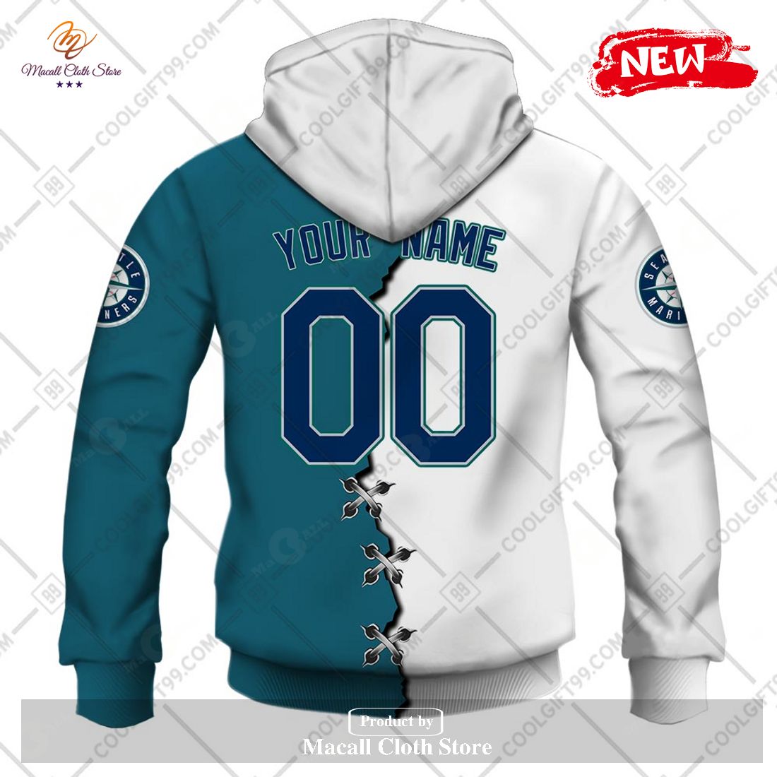 SALE] Personalized MLB Seattle Mariners Home Jersey Style Sweater Hoodie 3D  - Beetrendstore Store