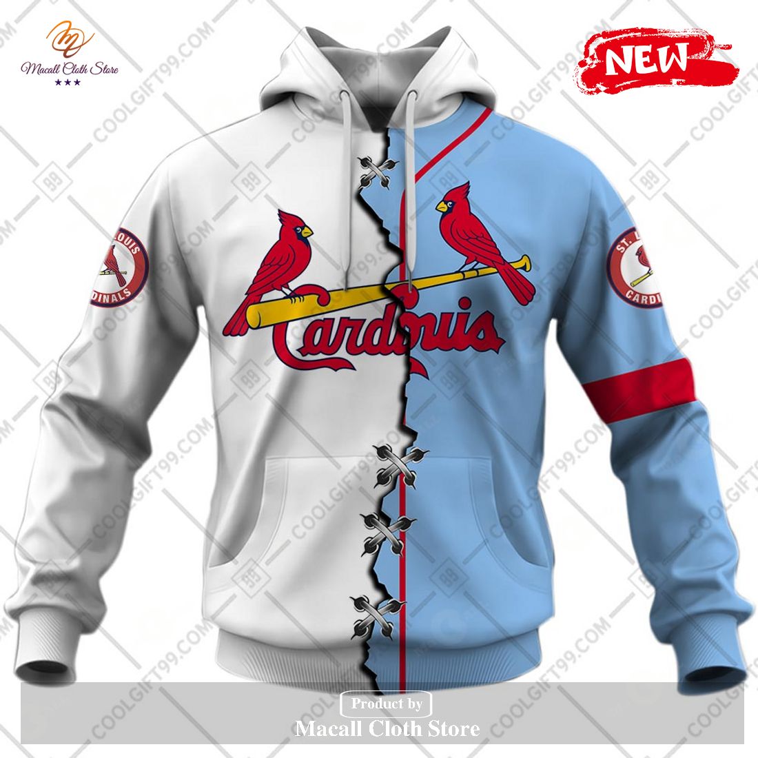 [NEW] Personalized MLB St. Louis Cardinals Mix Jersey Design Hoodie Sweatshirt 3D
