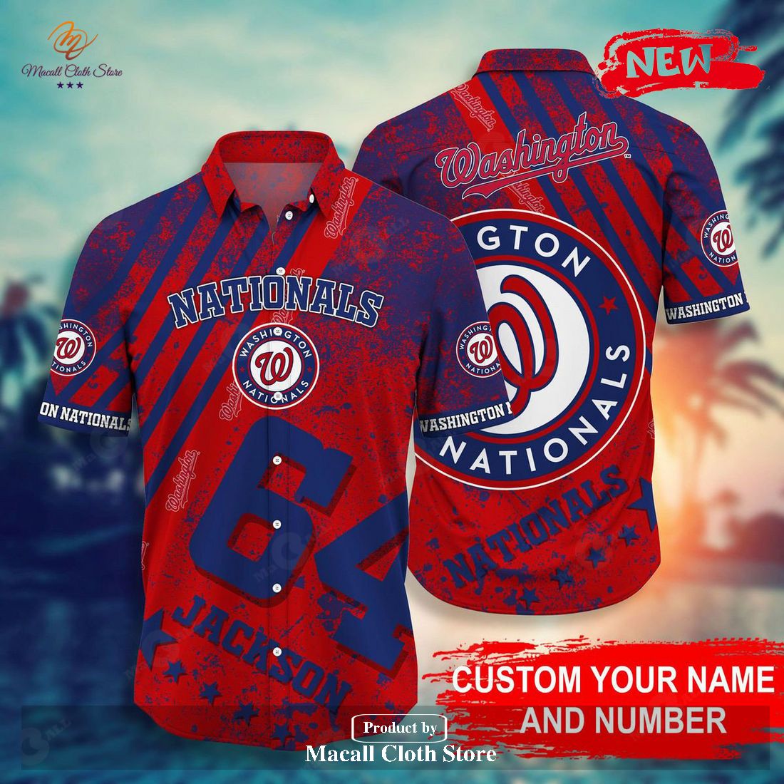 Washington Nationals MLB Hawaiian Shirt Custom Hot Sands Aloha