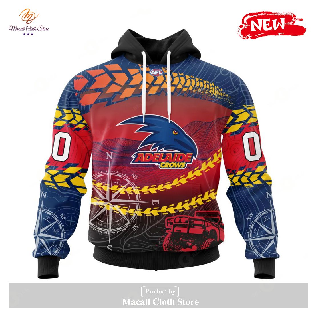 [NEW] Personalized AFL Adelaide Crows Special Off-Road Concept Kits Design Hoodie Sweatshirt 3D