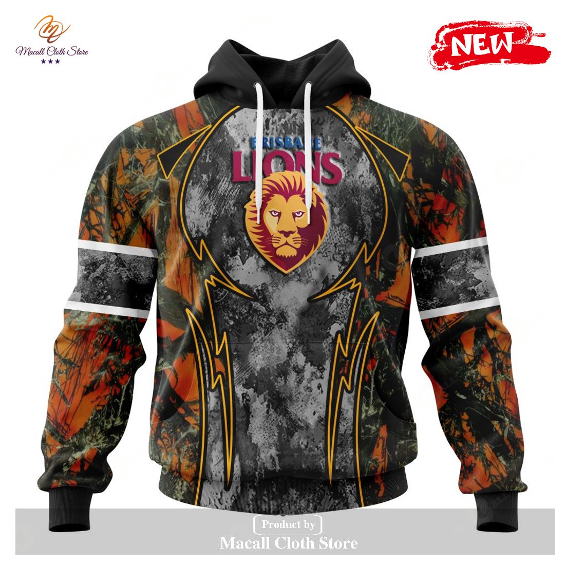 [NEW] Personalized AFL Brisbane Lions – Specialized Design Wih Camo Concepts For Hungting In Forest Hoodie Sweatshirt 3D