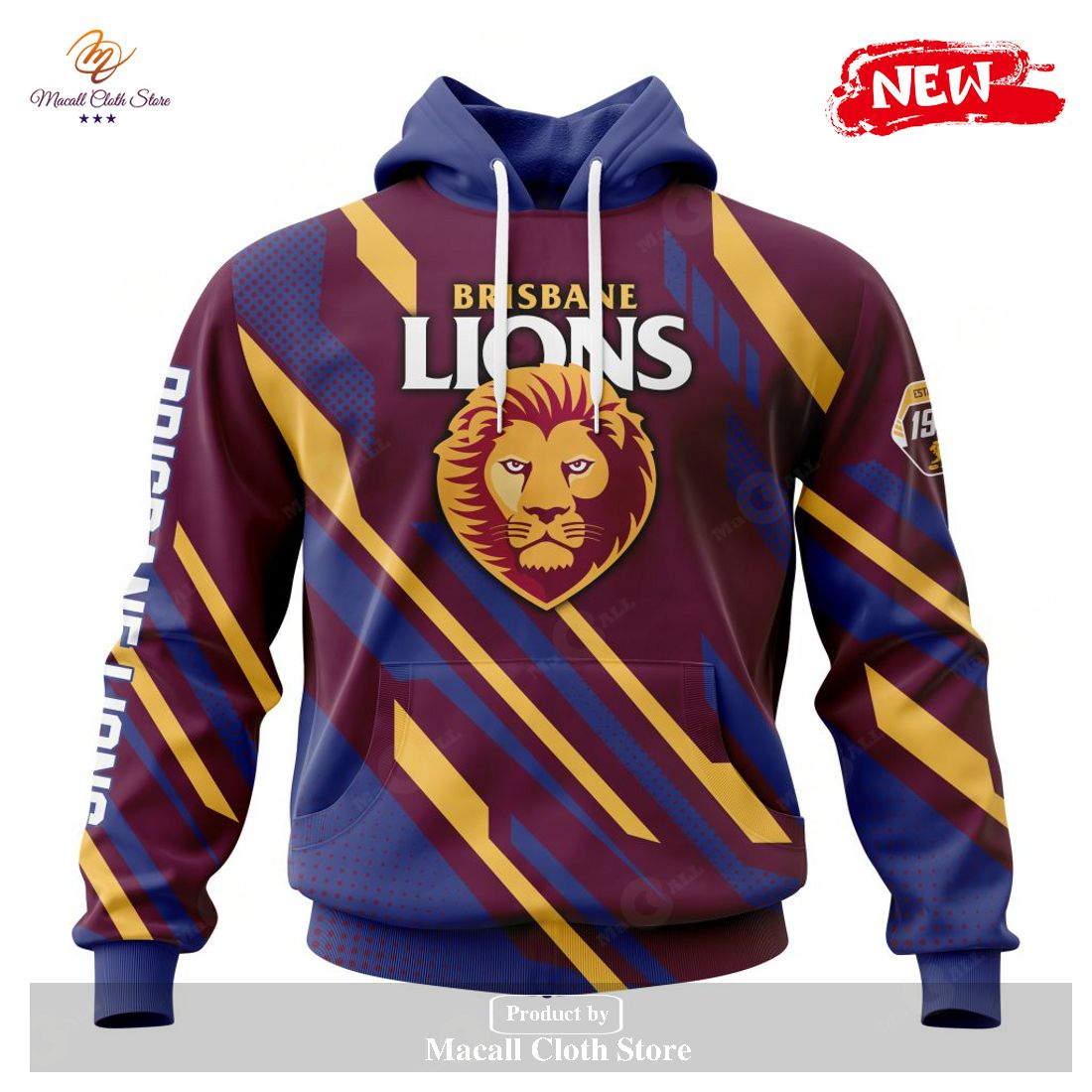 [NEW] Personalized AFL Brisbane Lions Special MotoCross Concept Design Hoodie Sweatshirt 3D