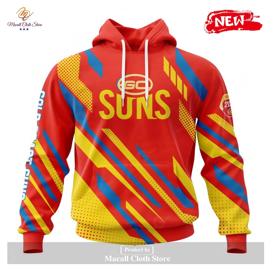 [NEW] Personalized AFL Gold Coast Suns Special MotoCross Concept Design Hoodie Sweatshirt 3D