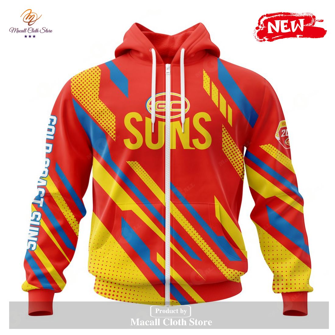 [NEW] Personalized AFL Gold Coast Suns Special MotoCross Concept Design Hoodie Sweatshirt 3D