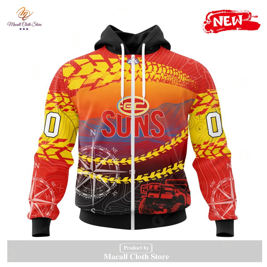 [NEW] Personalized AFL Gold Coast Suns Special Off-Road Concept Kits Design Hoodie Sweatshirt 3D