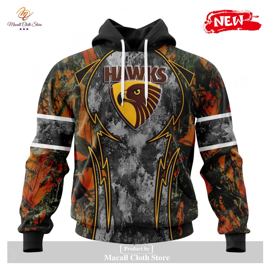 [NEW] Personalized AFL Hawthorn Football Club – Specialized Design Wih Camo Concepts For Hungting In Forest Hoodie Sweatshirt 3D