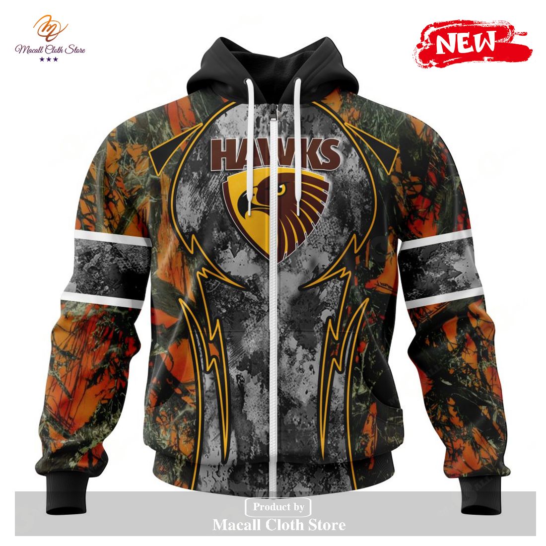 [NEW] Personalized AFL Hawthorn Football Club – Specialized Design Wih Camo Concepts For Hungting In Forest Hoodie Sweatshirt 3D