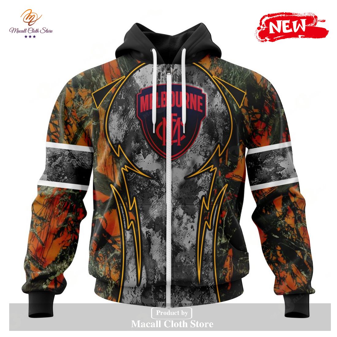 [NEW] Personalized AFL Melbourne Football Club – Specialized Design Wih Camo Concepts For Hungting In Forest Hoodie Sweatshirt 3D