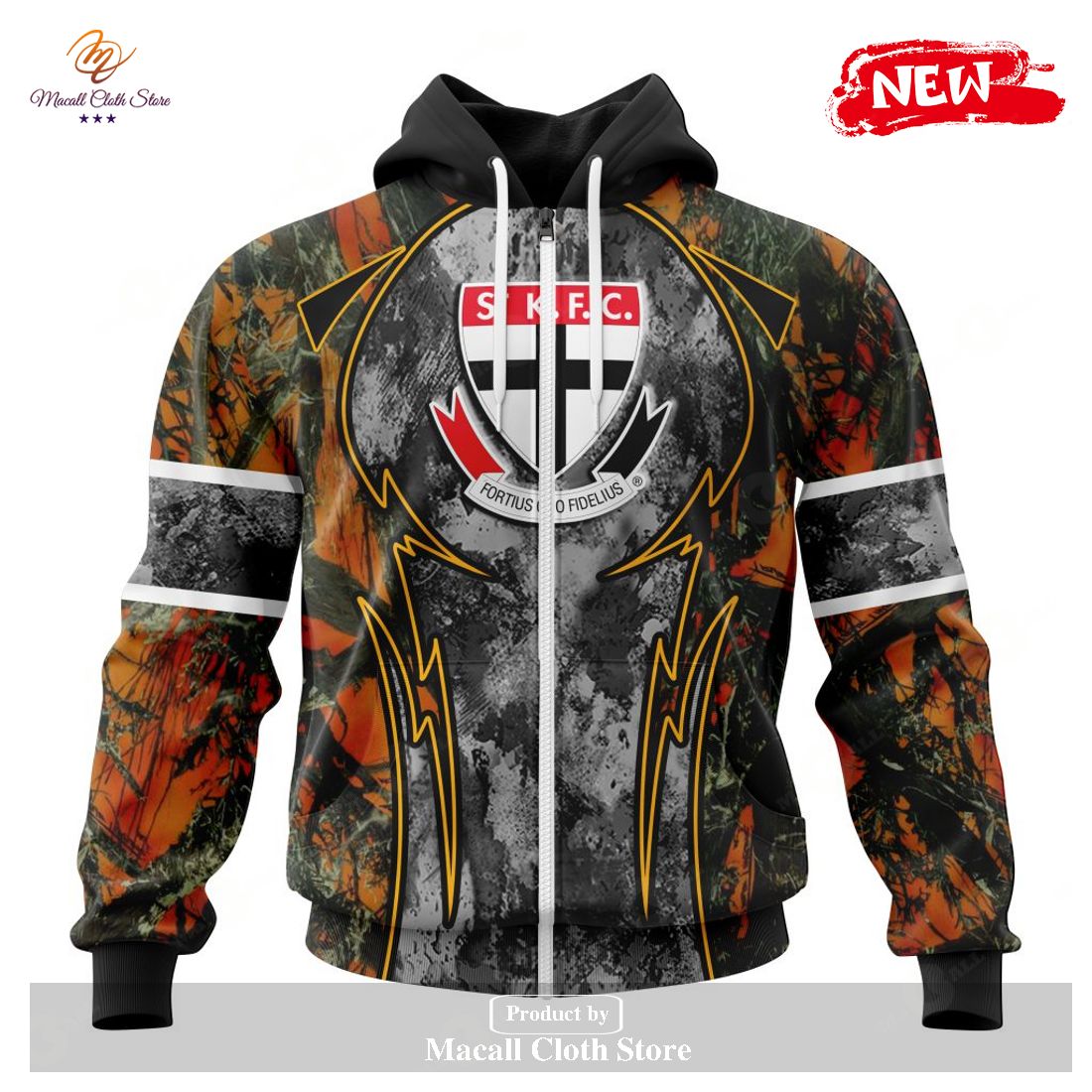 [NEW] Personalized AFL St Kilda Football Club – Specialized Design Wih Camo Concepts For Hungting In Forest Hoodie Sweatshirt 3D