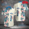 [NEW] Pabst Blue Ribbon Tropical Coconut Tree Black Design Hawaiian Shirt and Short