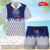 [NEW] Pabst Blue Ribbon Tropical Palm Tree Dark Blue Design Hawaiian Shirt and Short