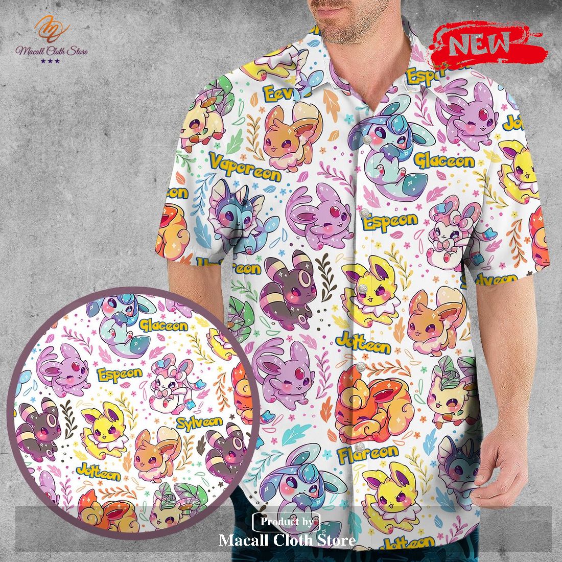 Eevee Evolution Cute Pattern For Enjoy Summer Funny Hawaiian Shirt