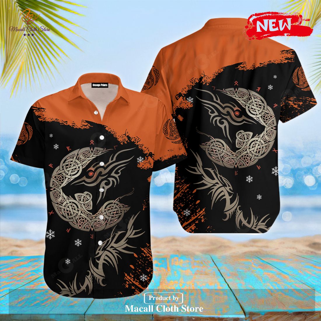 [NEW] Viking Fenrir Wolf On Fire For Summer Hawaiian Shirt and Short ...