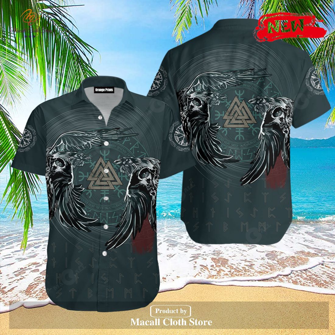 [NEW] Viking Ravens Skull Tattoo For This Summer Hawaiian Shirt and Short