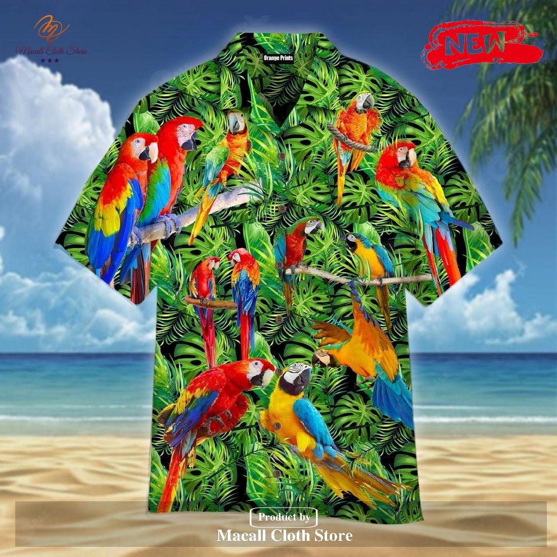 [NEW] Vintage Parrots Green Design For Summer Hawaiian Shirt and Short
