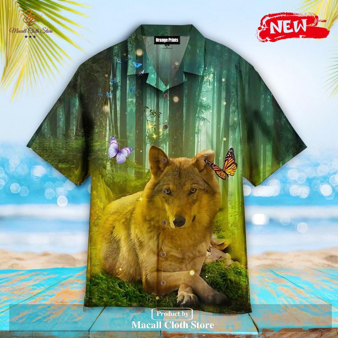 [NEW] Wolf Butterfly In The Forest For Summer Hawaiian Shirt and Short