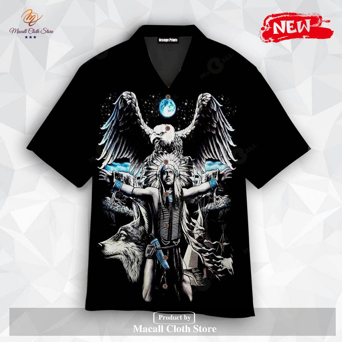 [NEW] Wolf Eagle Native American Indian For Summer Hawaiian Shirt and Short