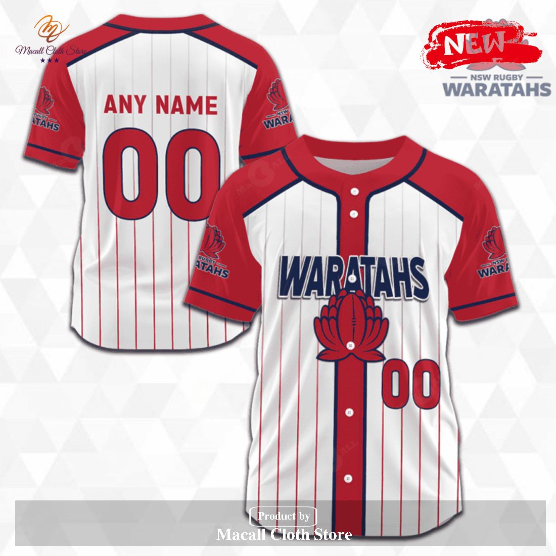 Personalized New South Wales Waratahs Super Rugby 2023 Baseball Jerseys