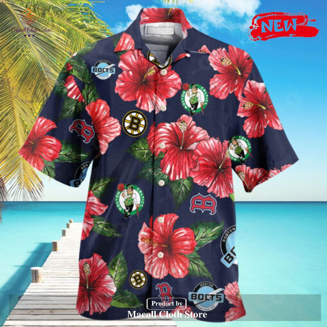 NFL Boston Sport Teams Flower Summer Design Hawaiian Shirt and Short ...