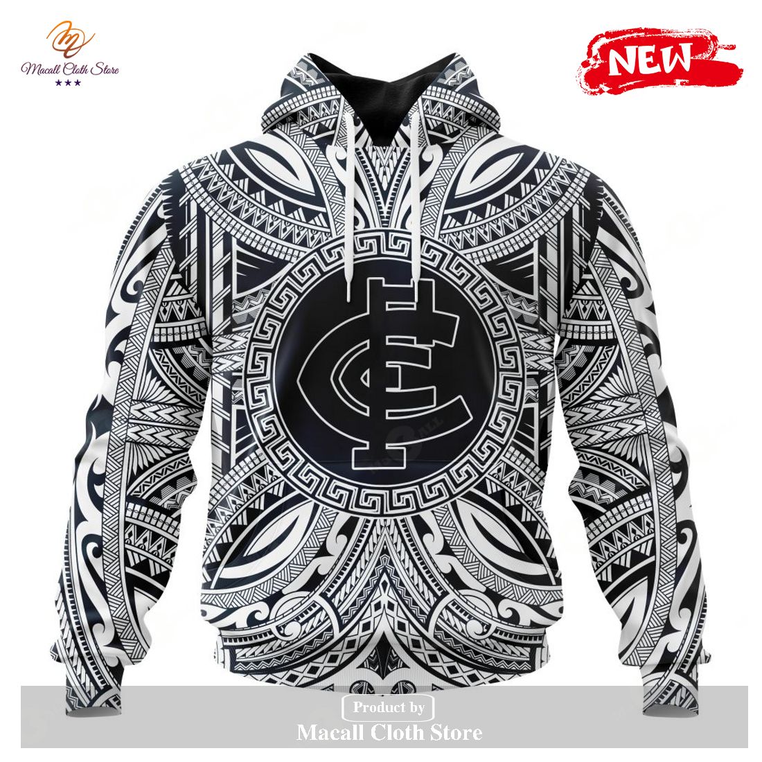 Personalized AFL Carlton Football Club Polynesian Concept Kits Hoodie Sweatshirt 3D