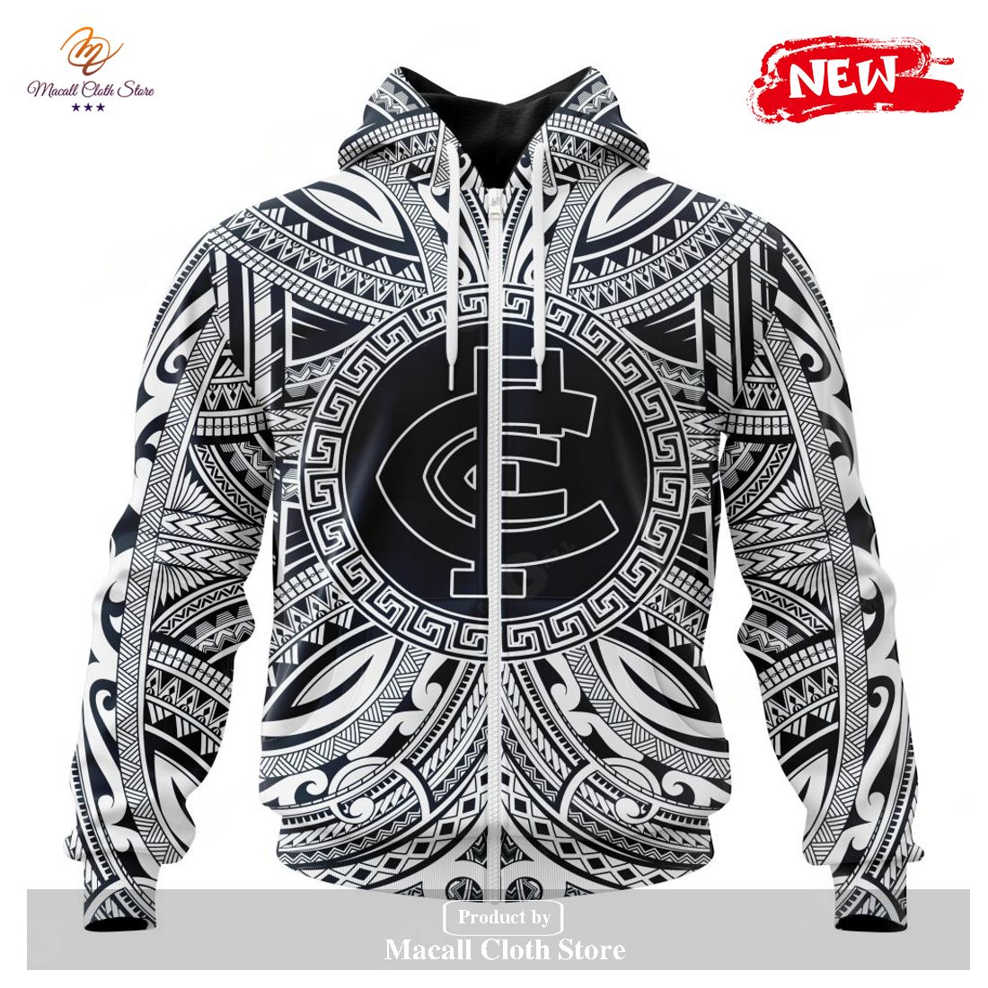 Personalized AFL Carlton Football Club Polynesian Concept Kits Hoodie Sweatshirt 3D